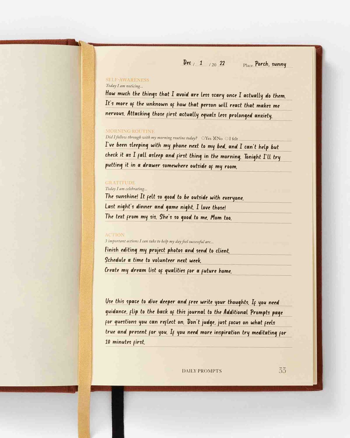 Notes to Mindfulness Journal - Sunset Orange