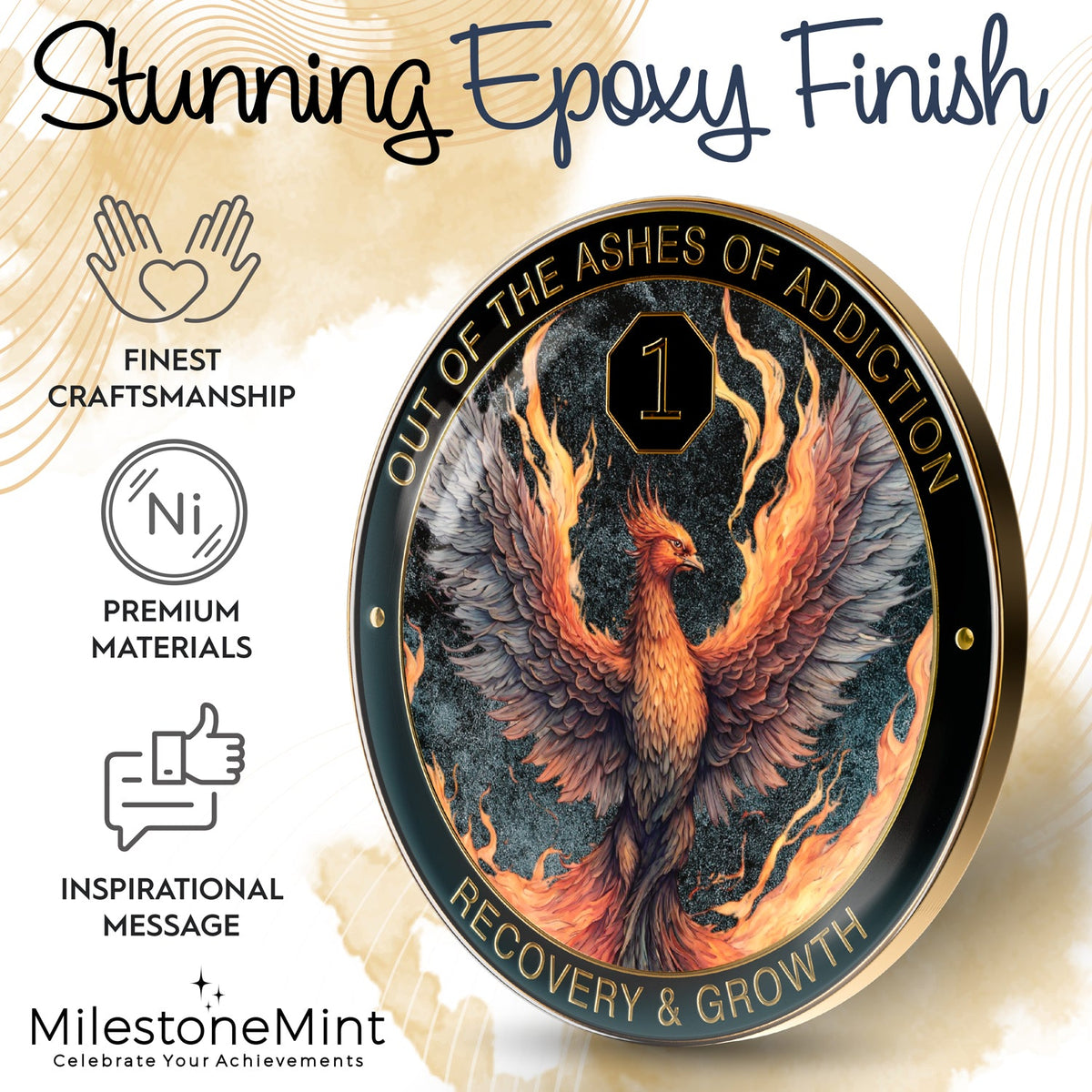 Phoenix Sobriety Affirmation Coin Gift Set