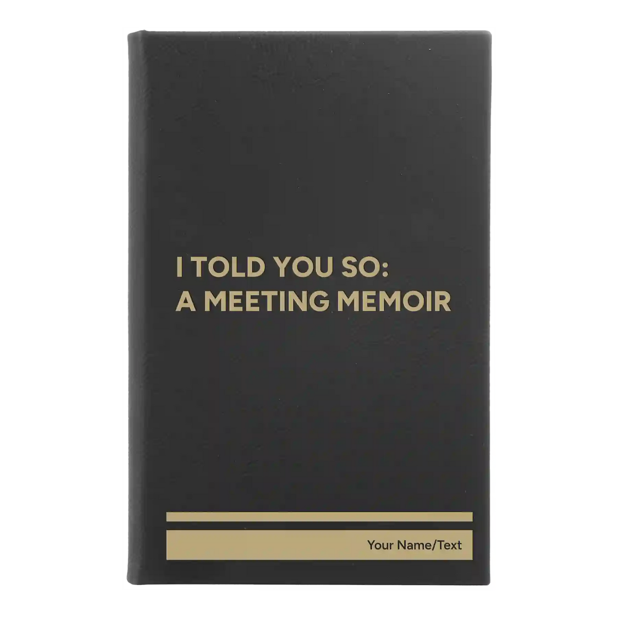 Personalized Meeting Memoir Leatherette Journal (small) | Black/Gold