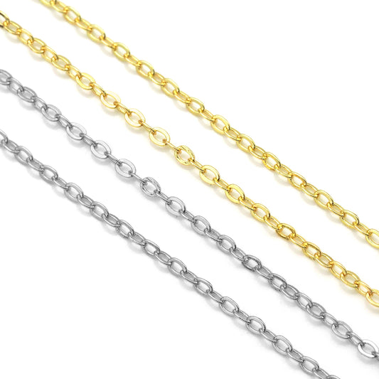 Dainty Oval Rolo link Gold unfinished chain by yard,sku# LX164
