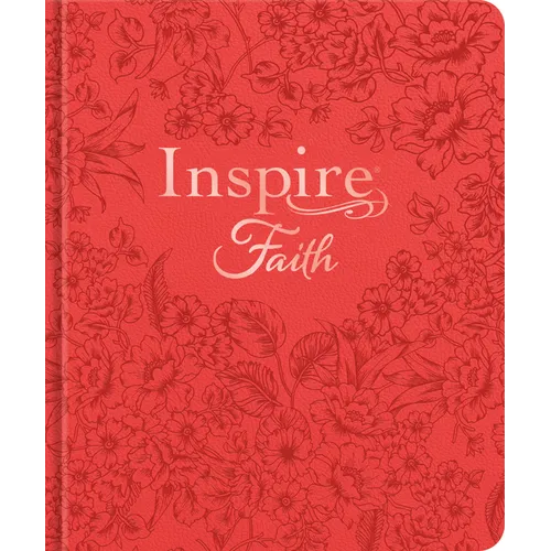 Inspire Faith Bible Nlt, Filament Enabled (Hardcover Leatherlike, Coral Blooms): The Bible for Coloring & Creative Journaling - Imitation Leather