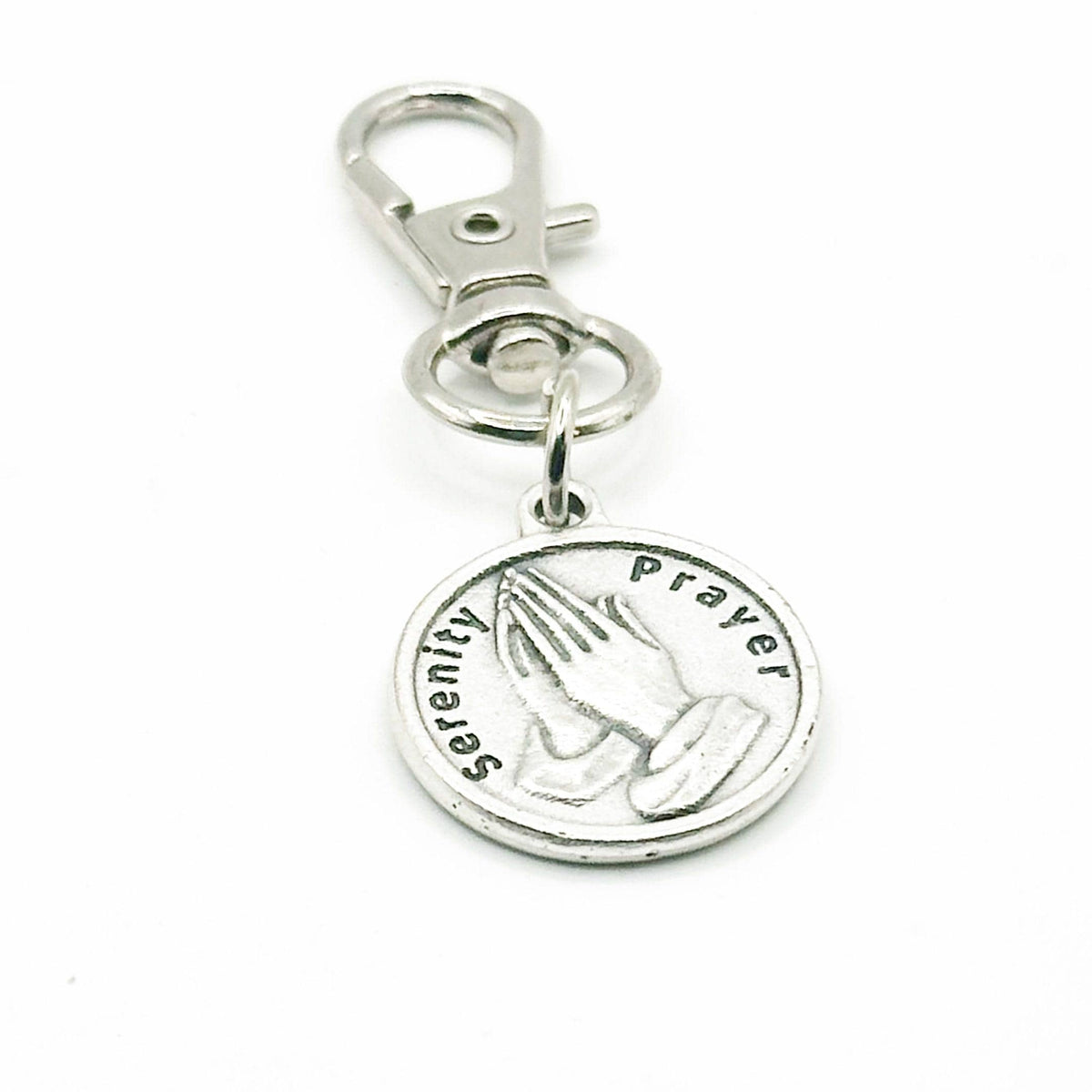 Serenity Prayer Clip On Charm Faith Gift Recovery Inspiration Silver Plated Prayer Charm Christian Encouragement Gift