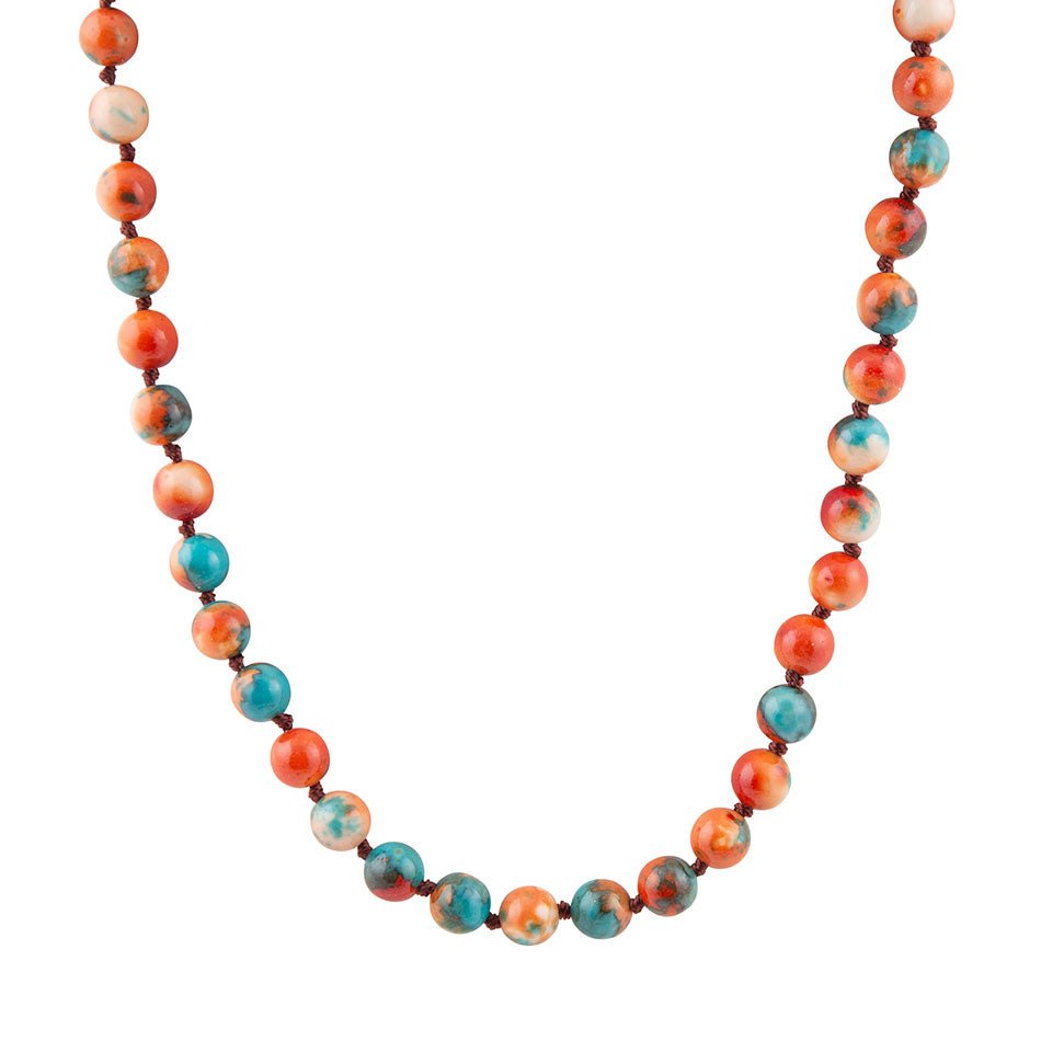 Immeasurable Multicolor Ocean Jade Golden Wrap Necklace