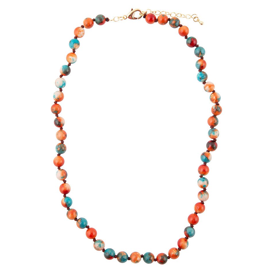 Immeasurable Multicolor Ocean Jade Golden Wrap Necklace