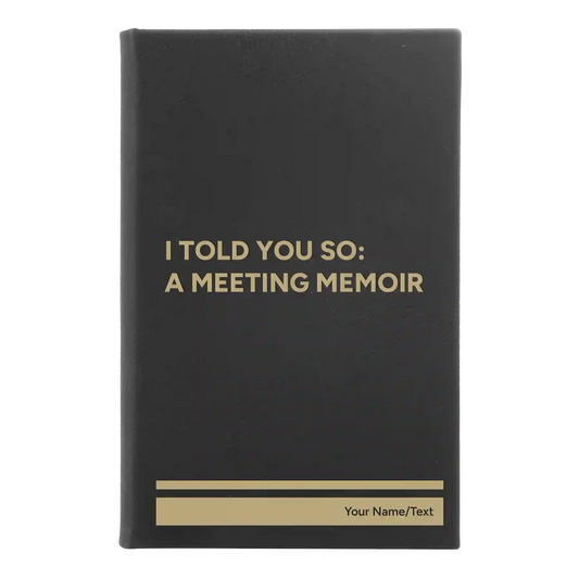Personalized Meeting Memoir Leatherette Journal (small) | Black/Gold